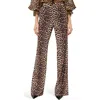 Alice And Olivia Remi Leopard Slim Bootcut Pants In Catwalk