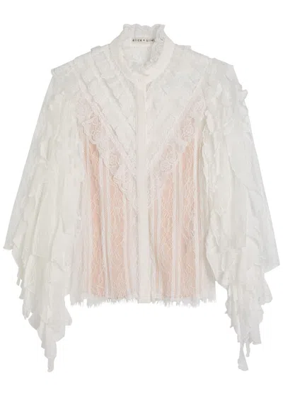 ALICE AND OLIVIA ALICE + OLIVIA RHEBA RUFFLED LACE BLOUSE