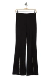 Alice And Olivia Rmp Bootcut Pants With Embellished Front Slits In Black