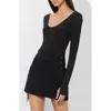 Alice And Olivia Rhys Ballet Scoop Neck Bodysuit In Black