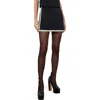 Alice And Olivia Rubi Contrast-trim Vegan Leather Mini Skirt In Black