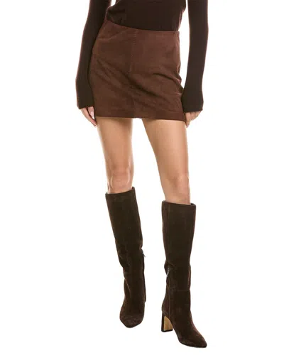 Alice And Olivia Alice + Olivia Riley Suede Mini Skirt In Brown