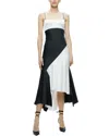 Alice And Olivia Rosa Handkerchief Midi-length Slipdress, Off White/black