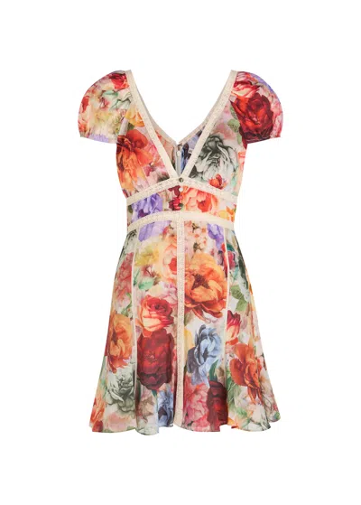 ALICE AND OLIVIA ALICE + OLIVIA ROSE FLORAL-PRINT COTTON MINI DRESS