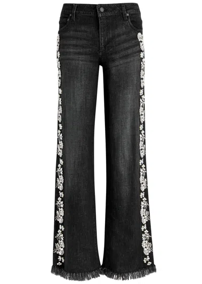 ALICE AND OLIVIA ALICE + OLIVIA ROXIE EMBELLISHED STRAIGHT-LEG JEANS