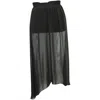 Alice And Olivia Alice + Olivia Ruffle Embellishment Sheer Skirt In Black Polyester In Black