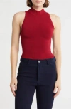 Alice And Olivia Alice + Olivia Rydel Mock Neck Sweater Tank In Red
