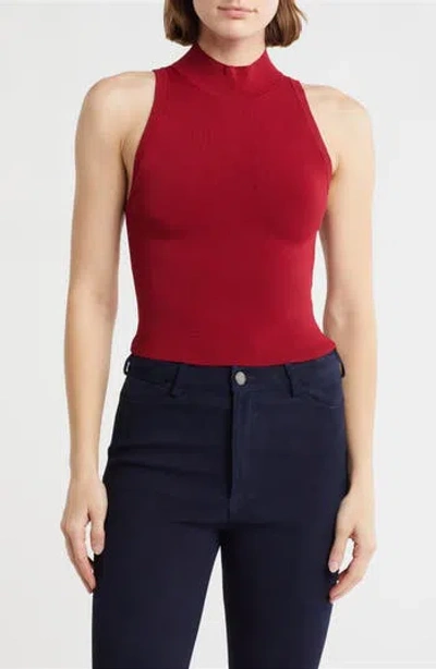 Alice And Olivia Alice + Olivia Rydel Mock Neck Sweater Tank In Red