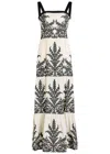 Alice And Olivia Saige Tiered Damask-print Maxi Dress In Multi