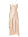 Alice And Olivia Asymmetric Midi Dress In Golden