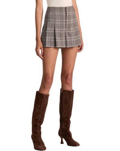 Alice And Olivia Scarlet Houndstooth Flutter Shorts In Multi