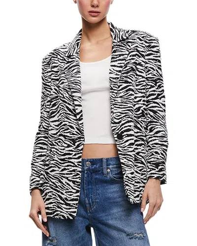 Alice And Olivia Women's Shan Zebra Print Sequin Blazer In Black White