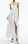 Alice And Olivia Broderie Anglaise Cotton Maxi Dress In Off White