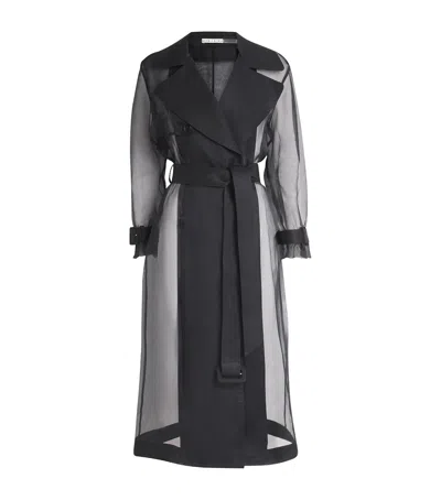 Alice And Olivia Alice+olivia Sheer Silvia Trench Coat In Black