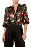Alice And Olivia Sheila Blouse In In The Wind Floral