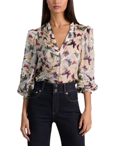Alice And Olivia Alice + Olivia Sheila Silk-blend Blouse In Multi