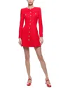 Alice And Olivia Shiloh Long Sleeve Button Front Mini Dress