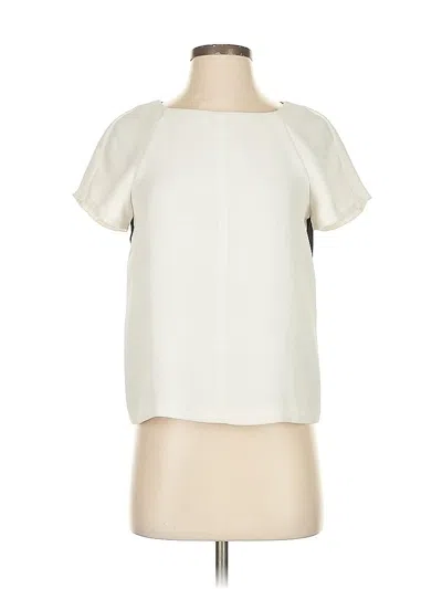 Pre-owned Alice And Olivia Alice + Olivia Short Sleeve Blouse In White