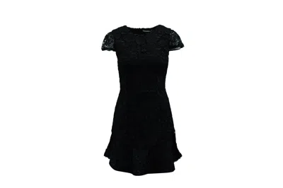 Alice And Olivia Alice + Olivia Short Sleeve Lace Dress In Black Polyester