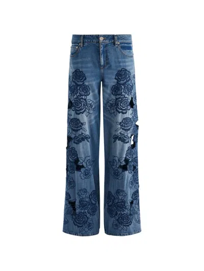Alice And Olivia Alice+olivia Sidney Flared Leg Denim Jeans In Blue