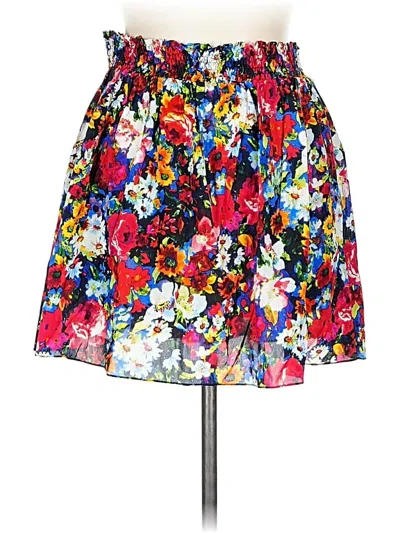 Pre-owned Alice And Olivia Alice + Olivia Silk Skirt In Red