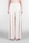 Alice And Olivia Simon Pants In Beige Linen