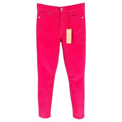 Pre-owned Alice And Olivia Alice + Olivia Size 24 Pink Cotton Corduroy Jean Cut Pants
