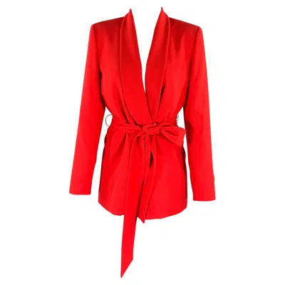 Pre-owned Alice And Olivia Alice + Olivia Size S Red Polyester Shawl Collar Jacket (outdoor)
