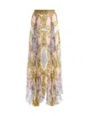 Alice And Olivia Acanthus Print Maxi Skirt In Multicolour