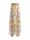 Alice And Olivia Acanthus Print Maxi Skirt In Multicolour