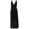 Alice And Olivia Alice + Olivia Sleeveless Maxi Dress In Black Silk In Blue