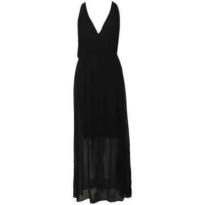 Alice And Olivia Alice + Olivia Sleeveless Maxi Dress In Black Silk In Blue