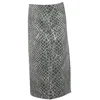 Alice And Olivia Alice + Olivia Snakeskin Print Skirt In Grey Cotton In Black