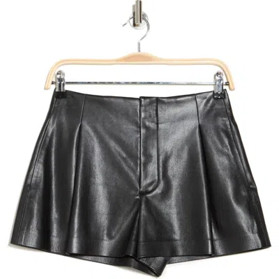 Alice And Olivia Alice + Olivia Steffie Faux Leather Paperbag Shorts In Black