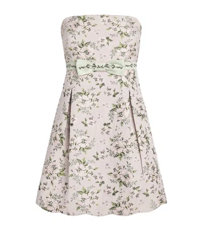 Alice And Olivia Alice+olivia Strapless Babydoll Mini Dress In Purple