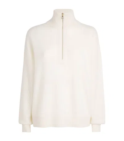 Alice And Olivia Alice+olivia Stretch-cashmere Quarter-zip Sweater In Ivory