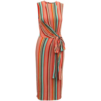 Alice And Olivia Alice + Olivia Striped Waist Tie Dress In Multicolor Viscose