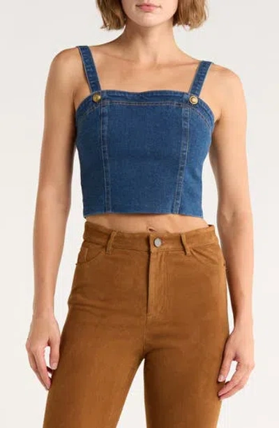 Alice And Olivia Alice + Olivia Sue Denim Bustier Top In Multi
