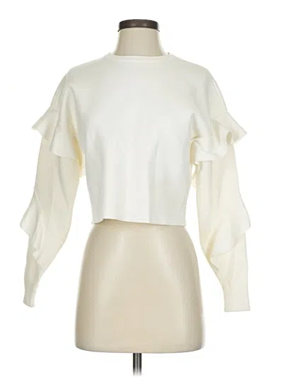 Pre-owned Alice And Olivia Alice + Olivia Sweatshirt In White