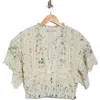 Alice And Olivia Tabitha Cropped Crochet-paneled Floral-print Broderie Anglaise Top In Georgia Floral