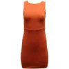 Alice And Olivia Alice + Olivia Tali Sleeveless Cross Detail Back Dress In Orange Rayon In Orange