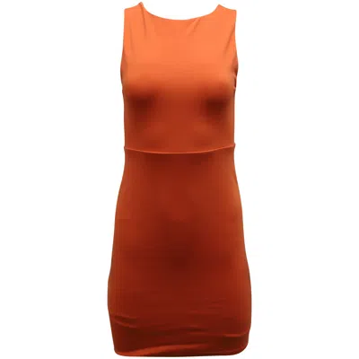 Alice And Olivia Alice + Olivia Tali Sleeveless Cross Detail Back Dress In Orange Rayon