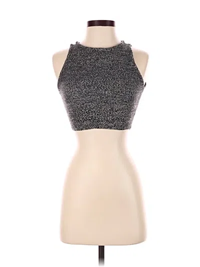 Pre-owned Alice And Olivia Alice + Olivia Tank Top Gray Halter Neckline Tops