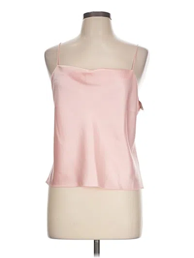 Pre-owned Alice And Olivia Alice + Olivia Tank Top Pink Solid Pattern Strapless Neckline Tops