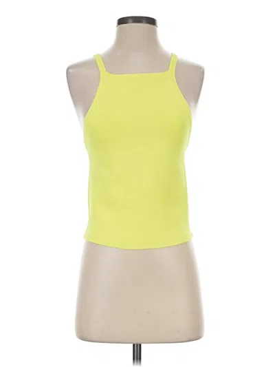 Pre-owned Alice + Olivia Tank Top Yellow Halter Neckline Tops