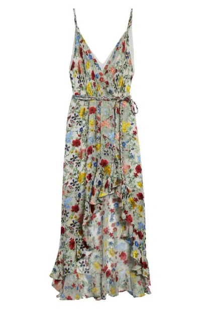 Alice And Olivia Alice + Olivia Tara Floral Ruffle Detail High-low Dress In Dollhouse