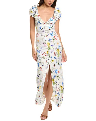 Alice And Olivia Alice + Olivia Tara Ruffle Front Maxi Dress In Multi