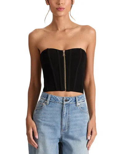 Alice And Olivia Alice + Olivia Tasha Zip Front Corset In Black