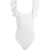 Alice And Olivia Alice + Olivia Tawny Ruffle Sleeve Bodysuit