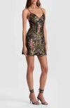 Alice And Olivia Tayla Floral Jacquard Structured Mini Dress In Multi